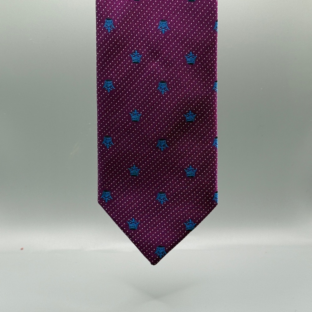 100% Silk Purple and Blue Men's Tie